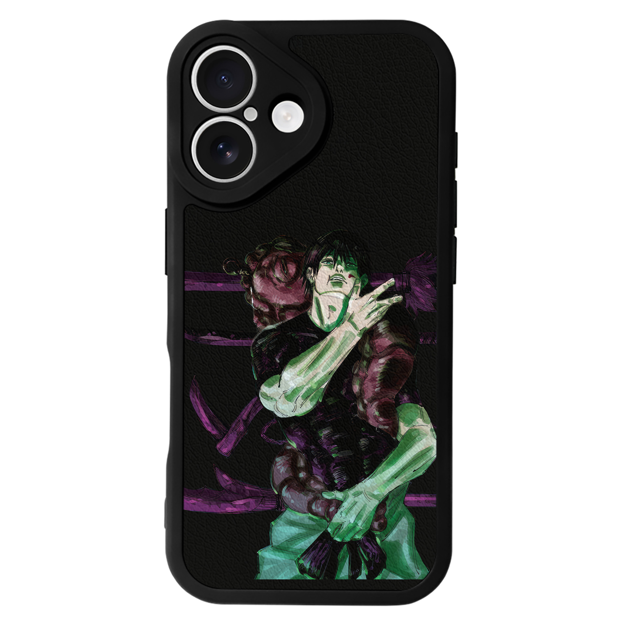 （画像用） 呪術廻戦 Jujutsu Kaisen 【iPhone 16シリーズ対応】シリコンスマホケース（レザー調） 材質：シリコン